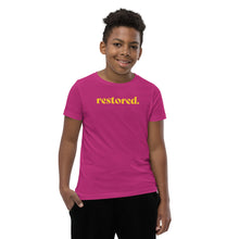 Load image into Gallery viewer, Restored. Youth Short Sleeve T-Shirt