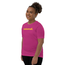 Load image into Gallery viewer, Restored. Youth Short Sleeve T-Shirt