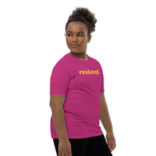 Load image into Gallery viewer, Restored. Youth Short Sleeve T-Shirt