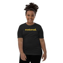 Load image into Gallery viewer, Restored. Youth Short Sleeve T-Shirt