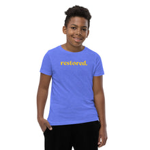 Load image into Gallery viewer, Restored. Youth Short Sleeve T-Shirt