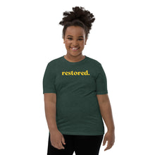 Load image into Gallery viewer, Restored. Youth Short Sleeve T-Shirt