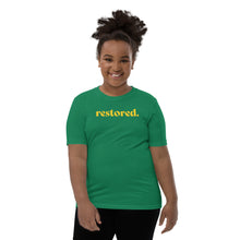 Load image into Gallery viewer, Restored. Youth Short Sleeve T-Shirt