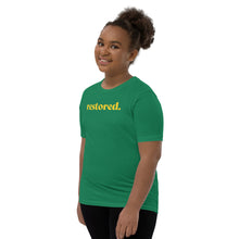 Load image into Gallery viewer, Restored. Youth Short Sleeve T-Shirt