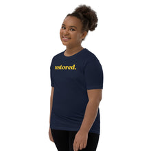 Load image into Gallery viewer, Restored. Youth Short Sleeve T-Shirt
