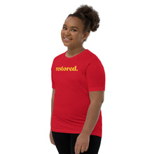 Load image into Gallery viewer, Restored. Youth Short Sleeve T-Shirt