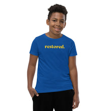 Load image into Gallery viewer, Restored. Youth Short Sleeve T-Shirt