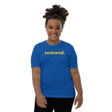 Load image into Gallery viewer, Restored. Youth Short Sleeve T-Shirt