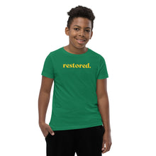 Load image into Gallery viewer, Restored. Youth Short Sleeve T-Shirt
